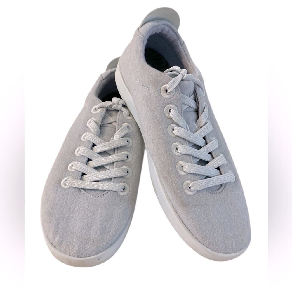 Allbirds Wool Piper Light Gray Merino Lace Up Round Toe Sneakers Size 8